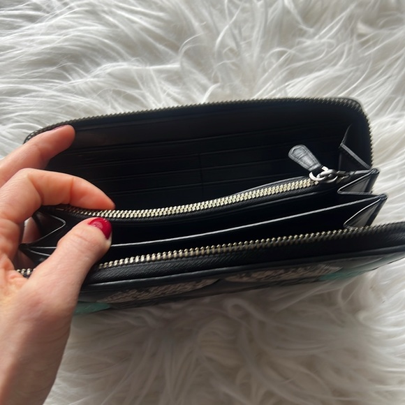 Coach Black and Teal Patchwork Wallet - Picture 6 of 13